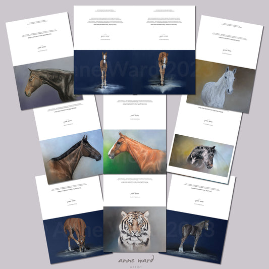 Selection of 10 x Greetings Cards featuring artwork by Anne Ward