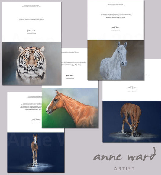 Selection of 5 x Greetings Cards featuring artwork by Anne Ward